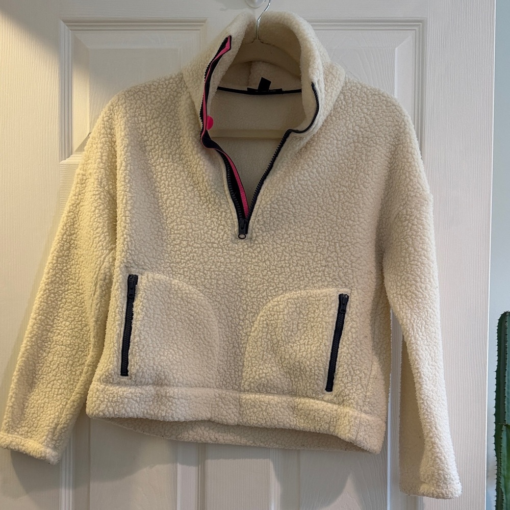 J. Crew Cream Sherpa Fleece Pullover